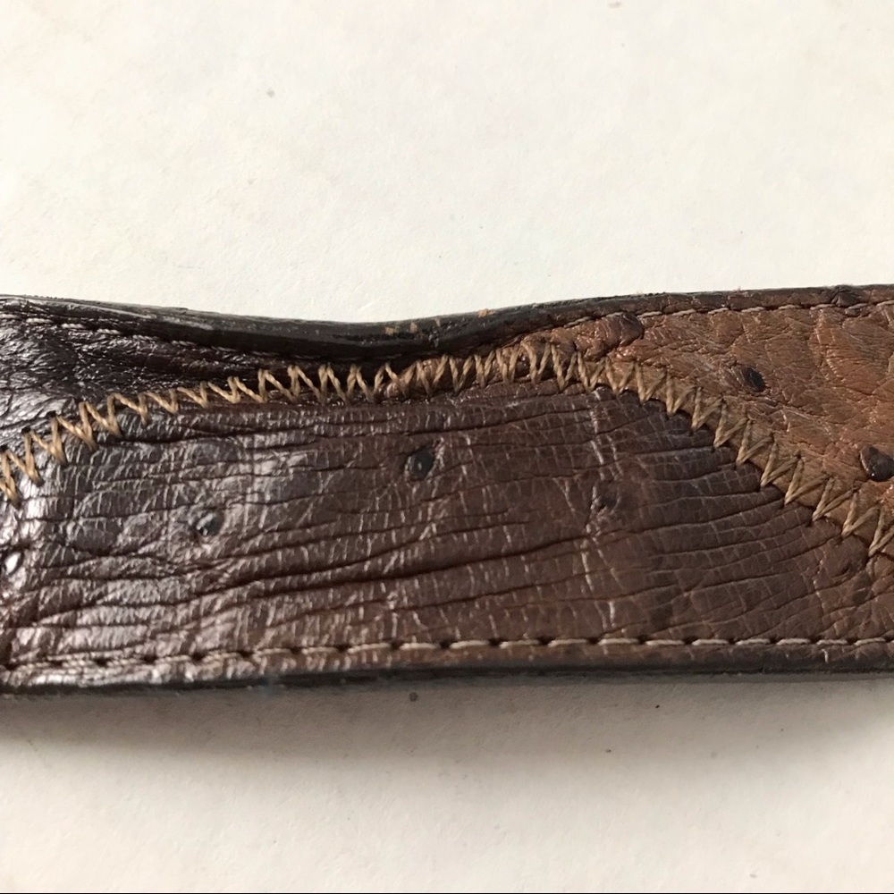 Nocona Belt Distressed Patchwork Brown Leather Si… - image 5